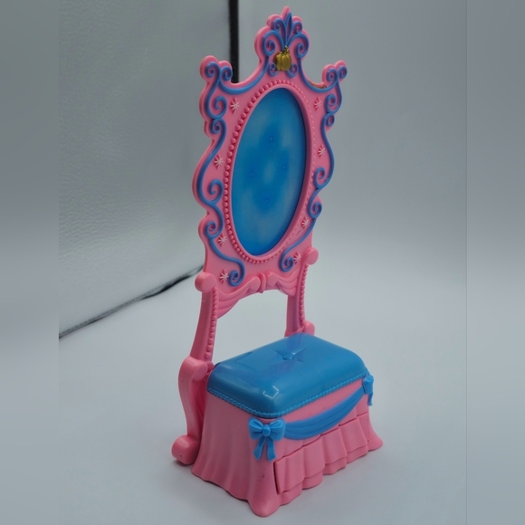 Vintage 2000s Disney Princess Cinderella Magic Mirror Vanity Bench - Picture 3 of 8